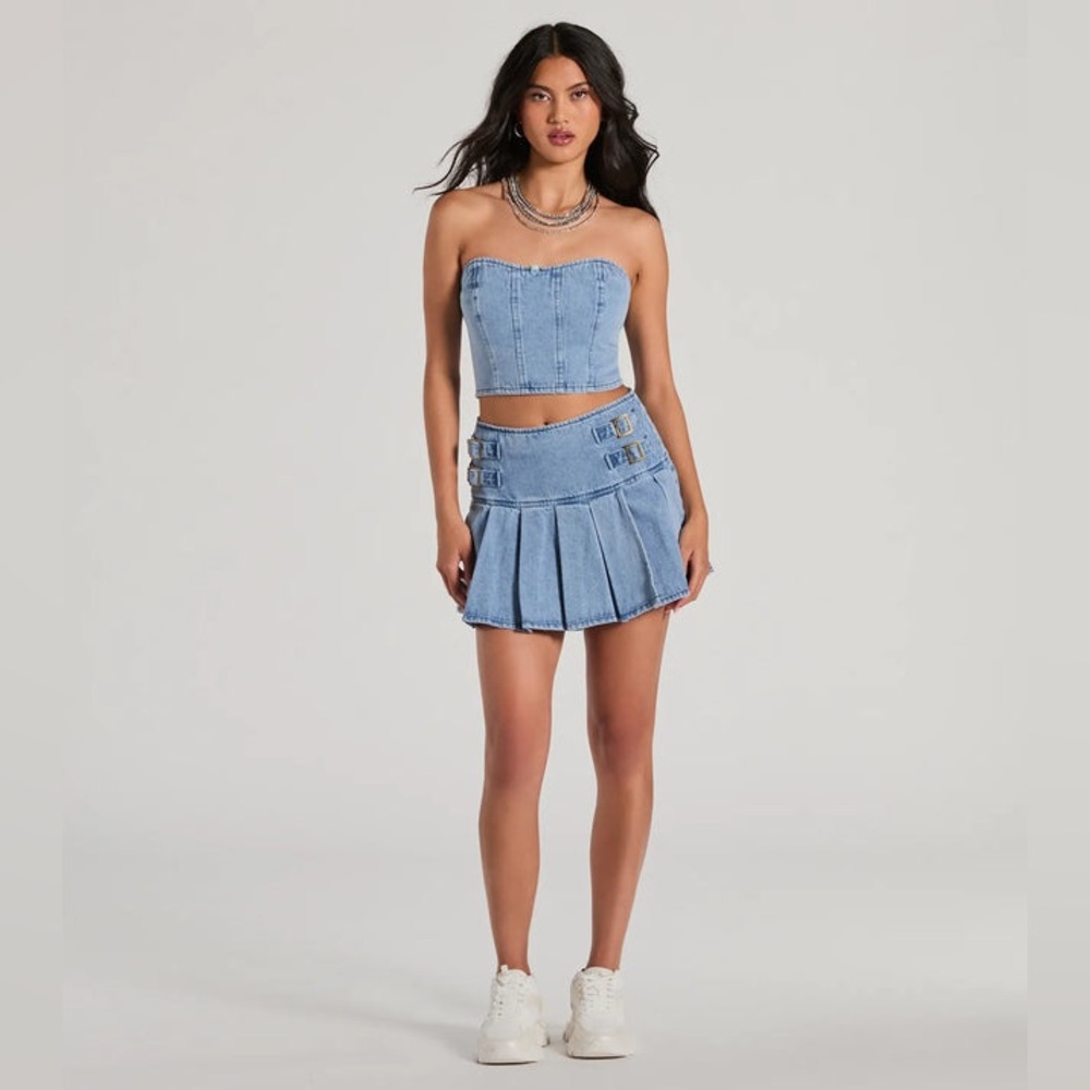 Windsor Denim Crop Top NWTS - Picture 3 of 11